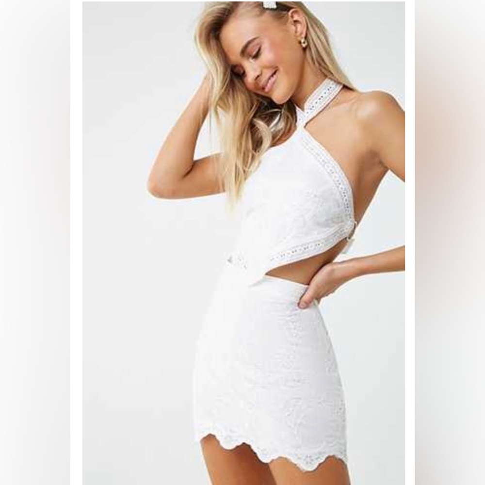 F21 white floral lace set